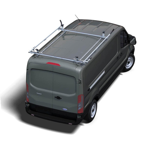 LadderProducts.com | Prime Design NextGen ErgoRack CC-FT-78-M – Dual Clamp-Down Ladder Rack for Ford Transit (Low Roof 84", All Wheelbases)