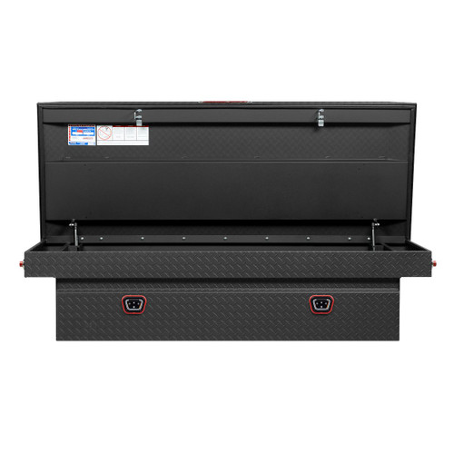 LadderProducts.com | Weather Guard Saddle Box Model 117-52-04, Aluminum, Full Extra Wide, Textured Matte Black, 15.5 cu ft