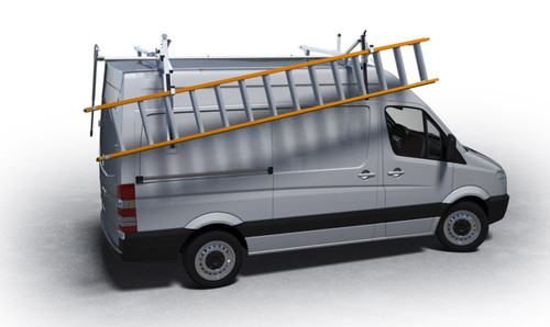 LadderProducts.com | Prime Design NextGen ErgoRack Single Drop-Down Ladder Rack for Mercedes Sprinter