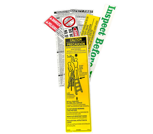 LadderProducts.com | Safety Label Sticker Kit For Double Step Ladders