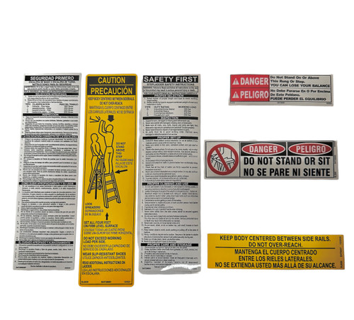 LadderProducts.com | Safety Label Sticker Kit For Double Step Ladders