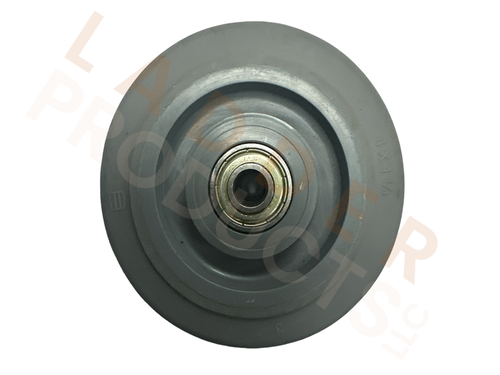 LadderProducts.com | 4" x 1-1/4" Thermoplastic Rubber (TPR) Gray Wheel with Ball Bearing QMIR4G3