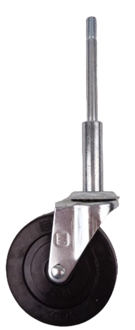 LadderProducts.com | 3" x 1" Soft Rubber Caster Wheel with 5/16" Threaded Stem Q833021SR