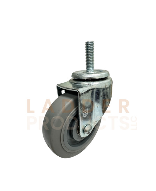 LadderProducts.com | 4" x 1-1/4" Thermoplastic Rubber Swivel Caster Wheel with 1/2" Threaded Stem Q504022MIR