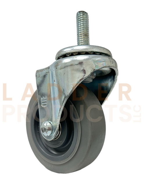 LadderProducts.com | 4" x 1-1/4" Thermoplastic Rubber Swivel Caster Wheel with 1/2" Threaded Stem Q504022MIR