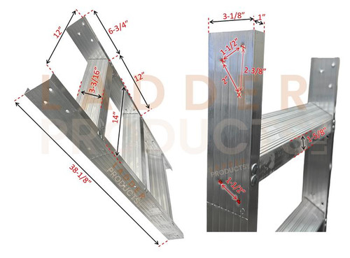 LadderProducts.com | Louisville Elite Series AA2210 AA2510 Attic Ladder Bottom Section PK803
