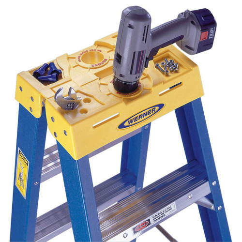 LadderProducts.com | Werner Twin Step Ladder Yellow Top Cap 58789-01