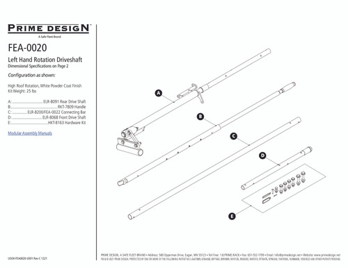 LadderProducts.com | Prime Design LH High Roof Rotation Driveshaft Feature Kit FEA-0020