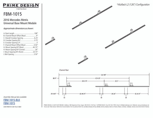 LadderProducts.com | Prime Design FBM-1015-BLK Mercedes Metris Roof Mounting Kit