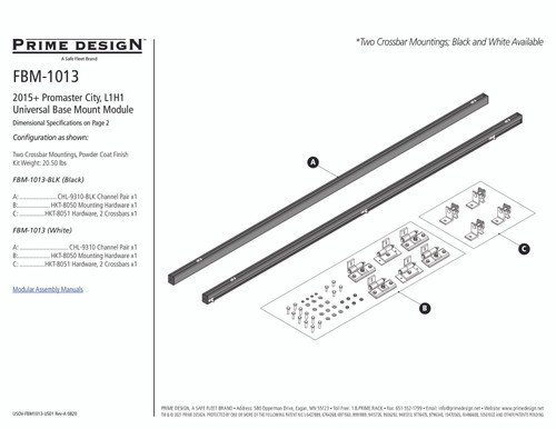 LadderProducts.com | Prime Design FBM-1013 RAM ProMaster City Roof Mounting Kit