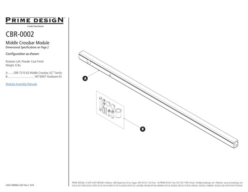 LadderProducts.com | Prime Design ErgoRack Middle CrossBar Kit 62" CBR-0002