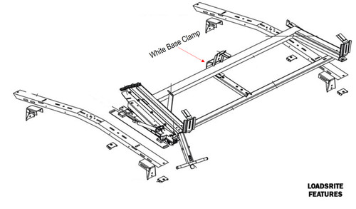 LadderProducts.com | Adrian Steel White Base Clamp Bracket 29692-0