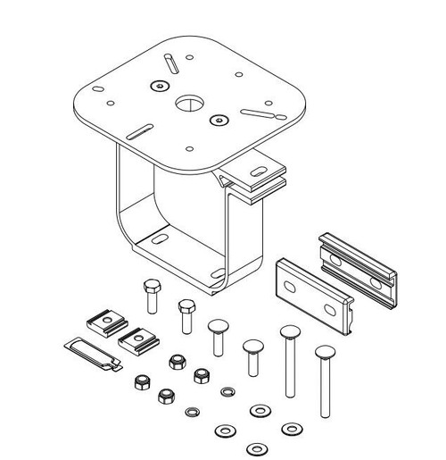 LadderProducts.com | Prime Design AH-8033 Strobe & Go Light Holder Universal Crossbar and Conduit Tube Mount 7.5 IN