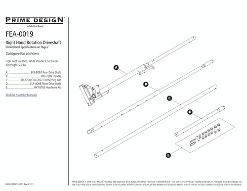 LadderProducts.com | Prime Design ELR-8092 Rear Drive Shaft RH High Roof