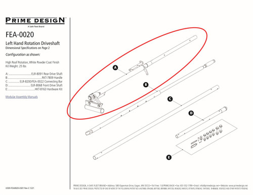 LadderProducts.com | Prime Design ELR-8091 Rear Drive Shaft LH High Roof