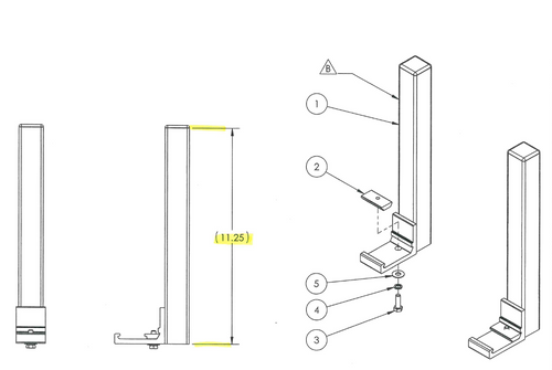 LadderProducts.com | Prime Design ErgoRack Single Ladder L-Post 4th Gen Square Cap ELR-8053