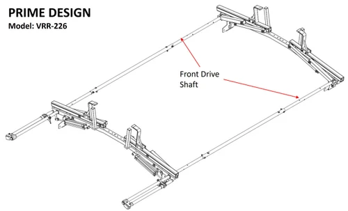 LadderProducts.com | Prime Design ELR-8068 Front Driveshaft B Ver Assembly 23-3/4"