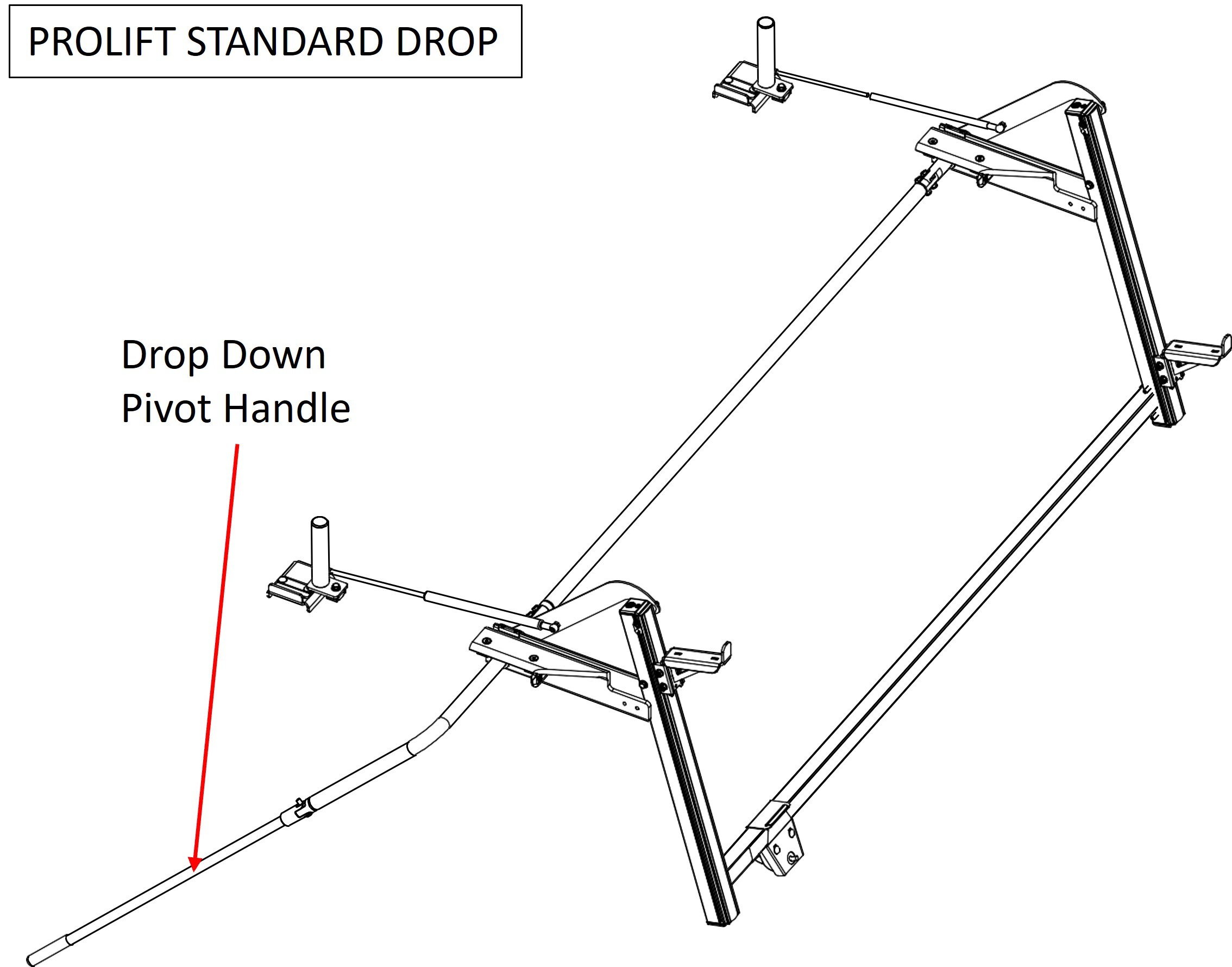 Adrian Steel ProLift Standard Drop Down Pivot Handle 66611-B