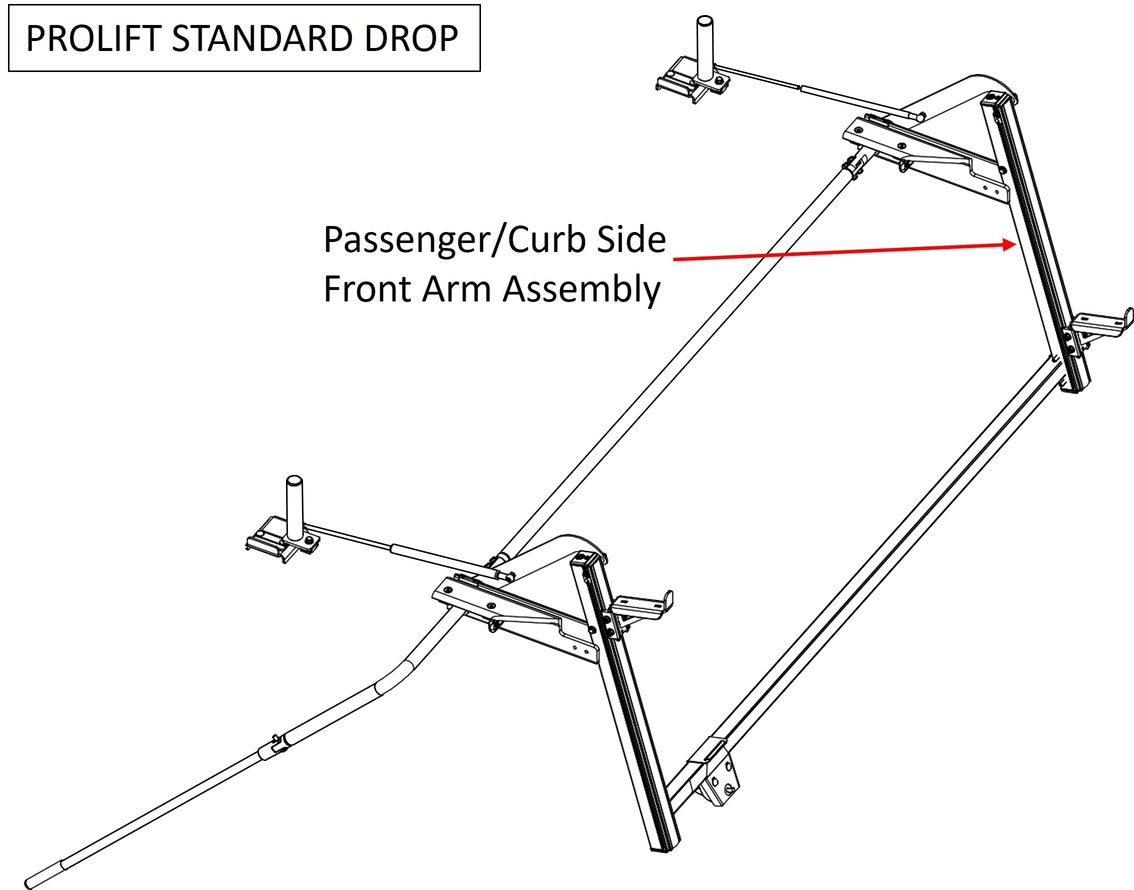 Adrian Steel ProLift Standard Drop Passenger Side Front Arm