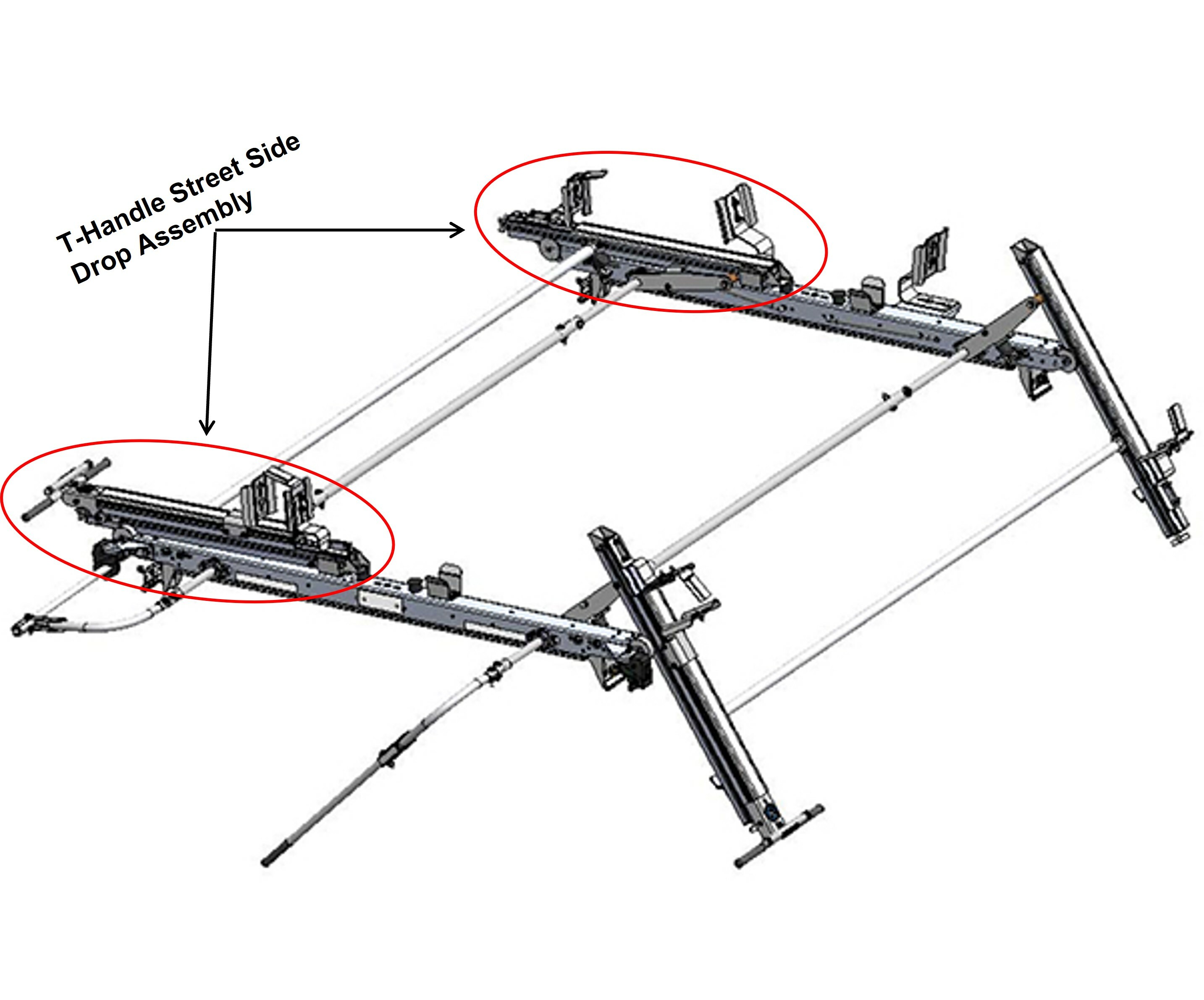 Adrian Steel T-Handle Streetside Drop Assembly 51316
