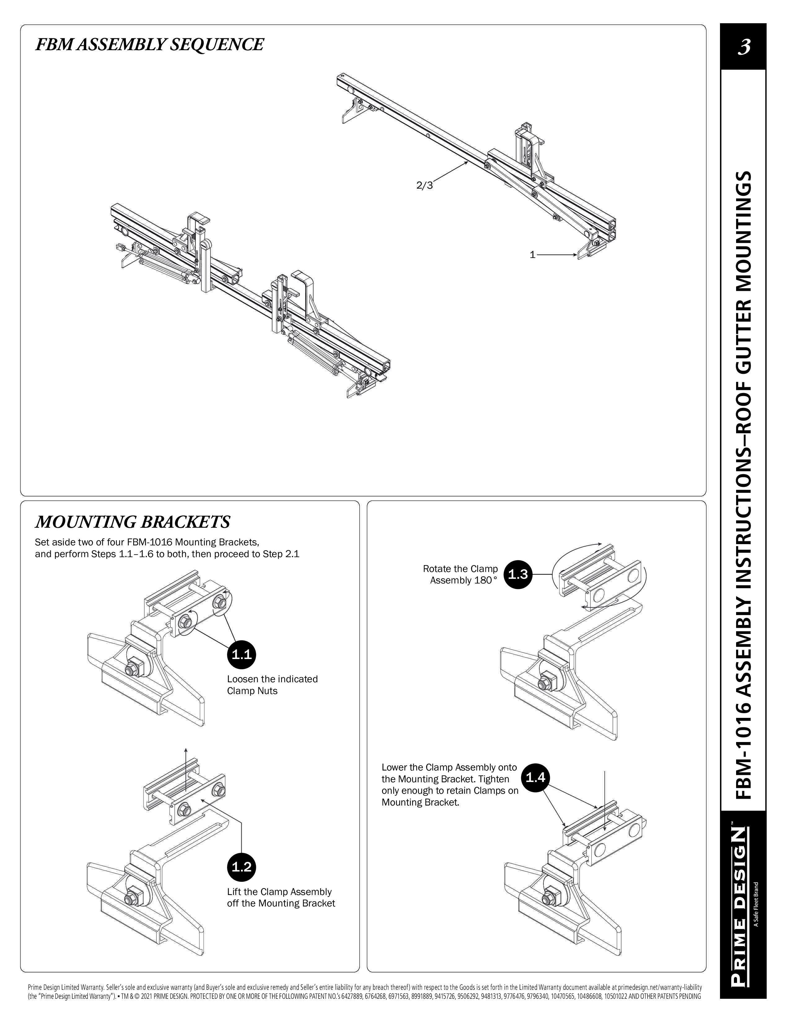 Prime Design FBM-1016 GM Van Roof Mounting Kit