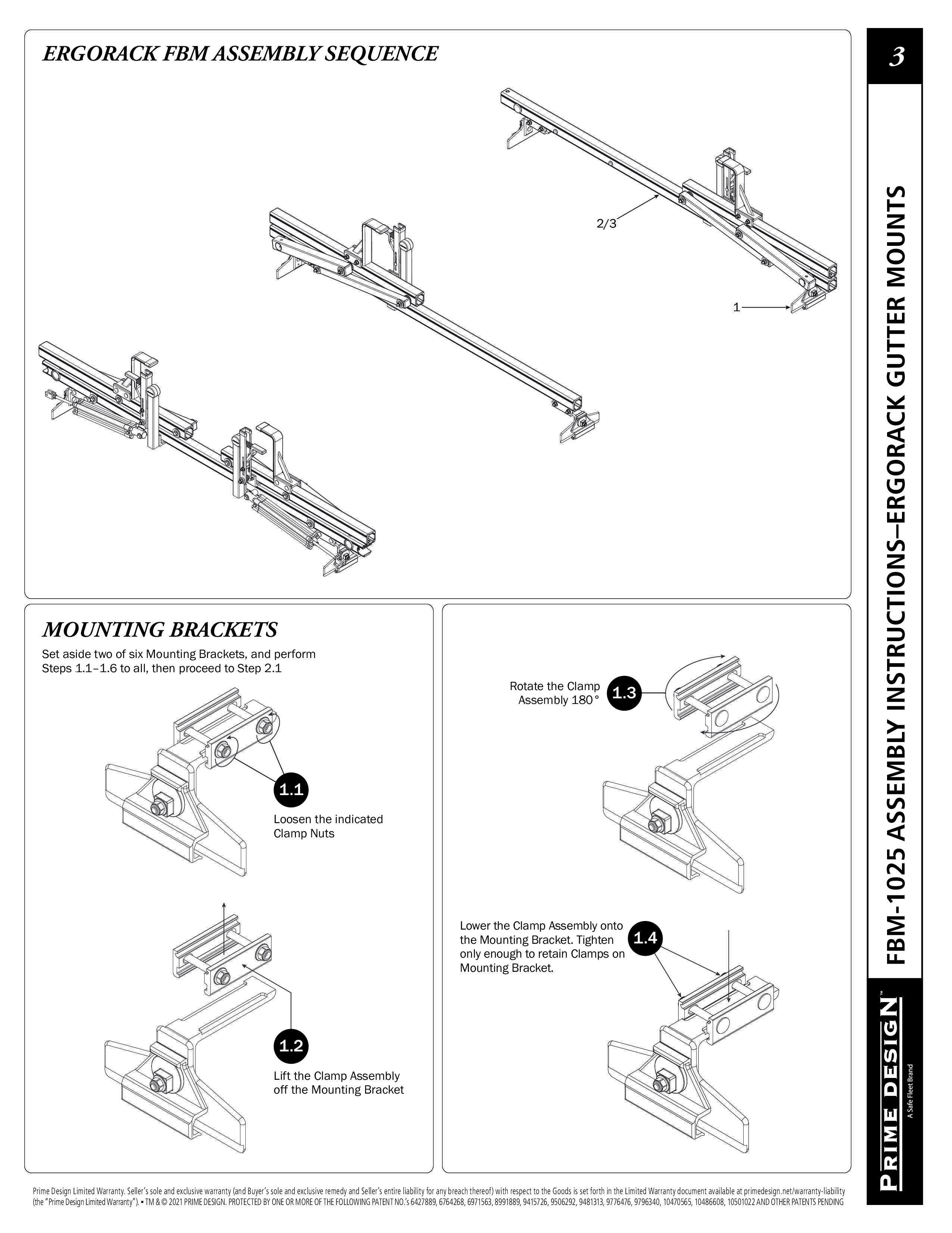 Prime Design FBM-1025 GM Van Roof Mounting Kit