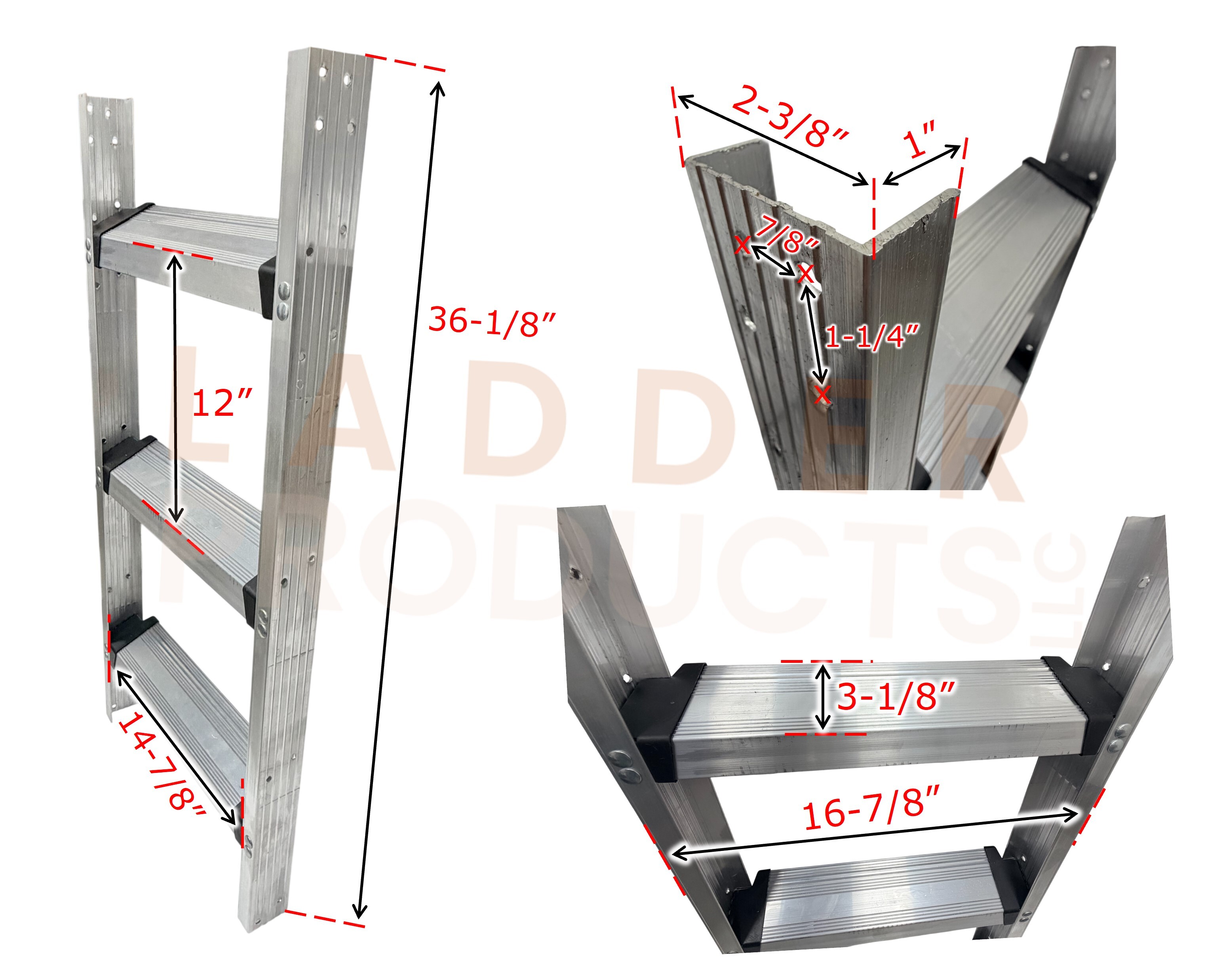 Louisville Aluminum Attic Ladder Bottom Section PK1282 for Models