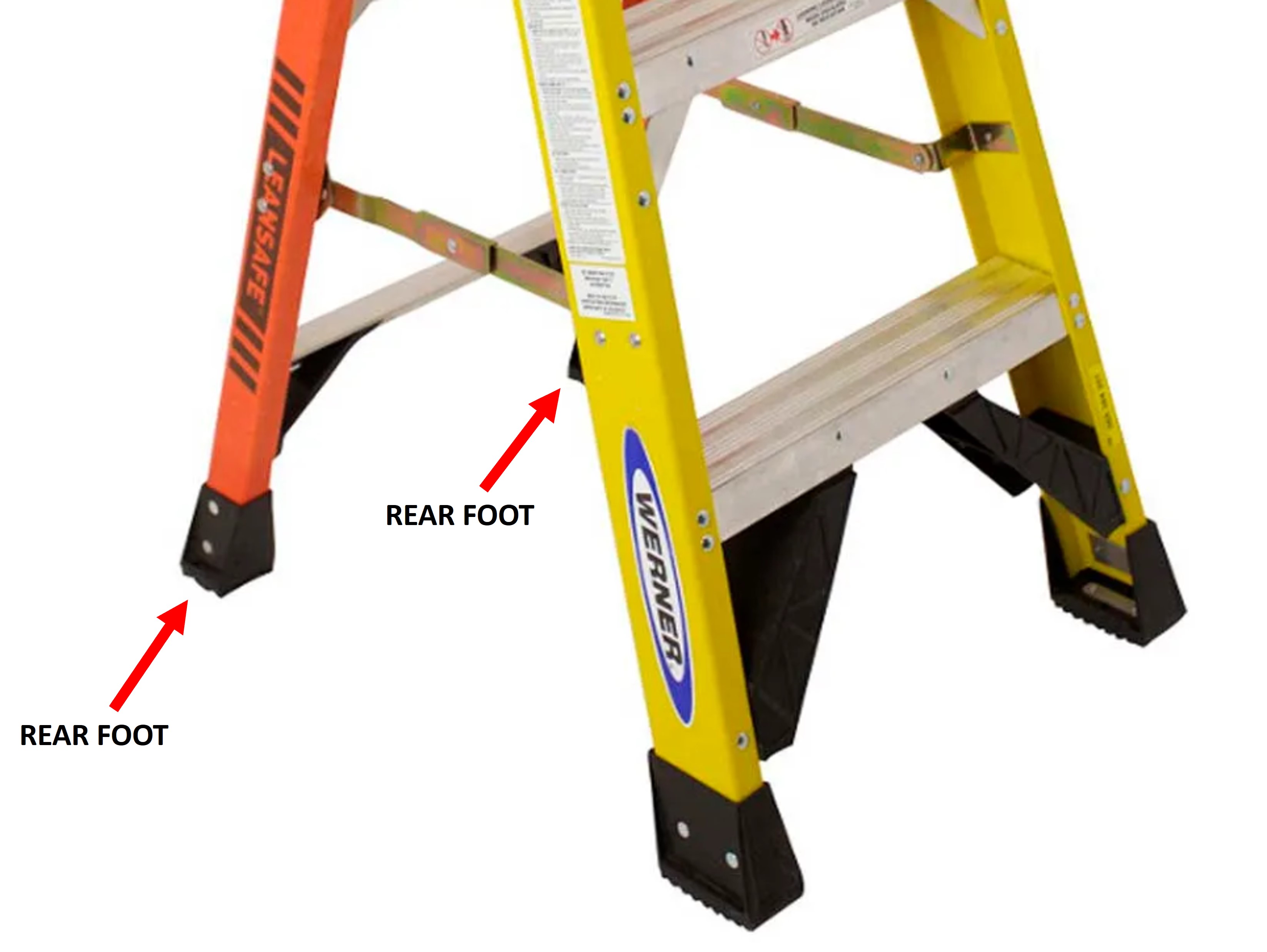 Werner Rear Step Ladder Feet Kit 21-39 (REAR Only)