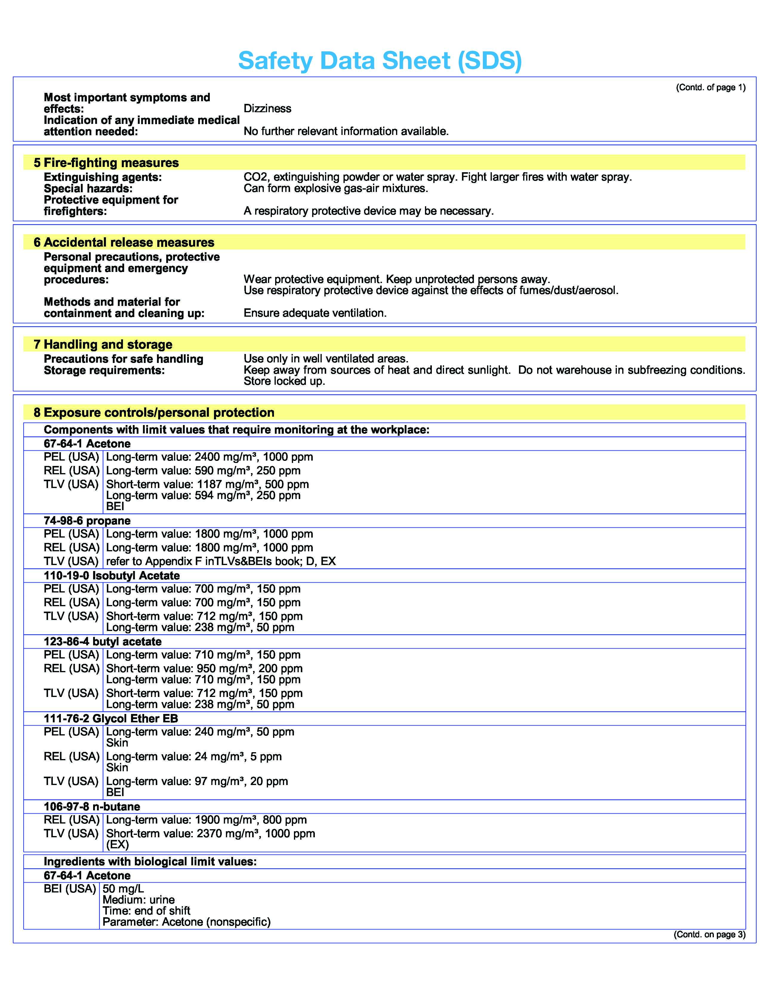 Rainbow Fiberglass Protective Coating Spray Can 4621 (SDS) Ladder