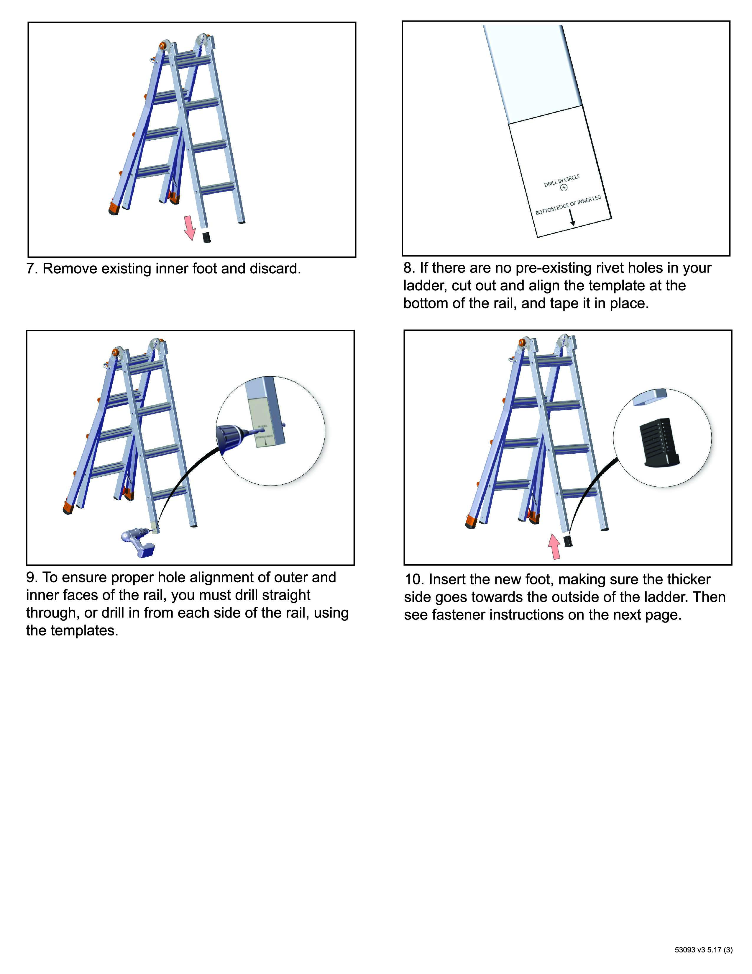 Little Giant Ladder Inner Feet Replacement Instructions - Ladder ...