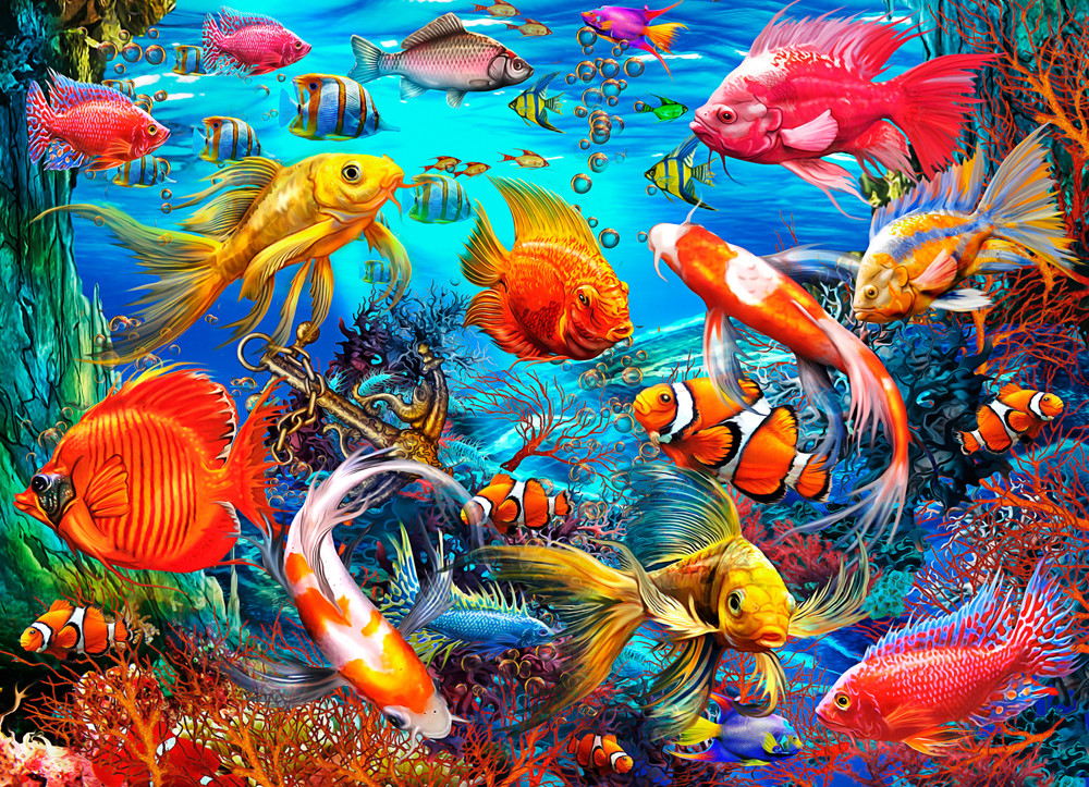 Tropical Fish Jigsaw Puzzle | 1000 PC - Vermont Christmas Company
