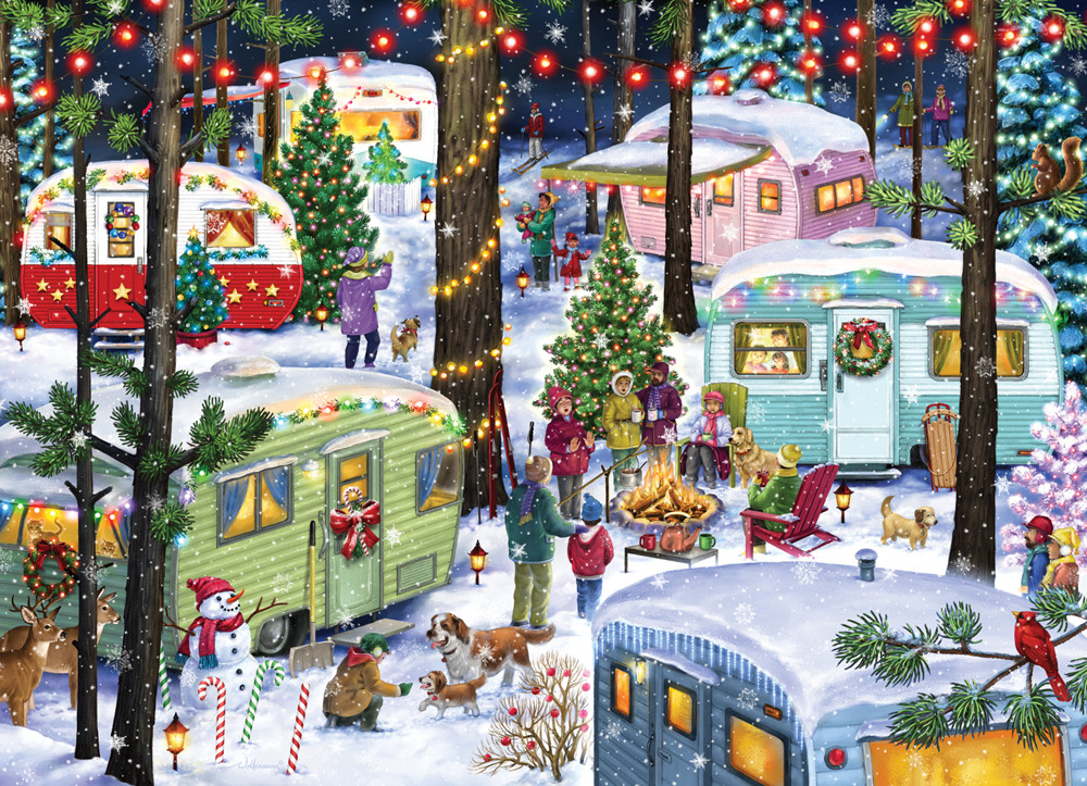 Camping for Christmas Jigsaw Puzzle | 1000 PC - Vermont Christmas