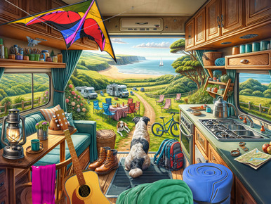 Camper Van Jigsaw Puzzle | 550 PC - Vermont Christmas Company