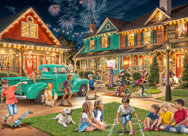Puzzle „Neighborhood Nativity“ – 1000 Teile, Weihnachtsmotiv, Fertig 76x61 Cm