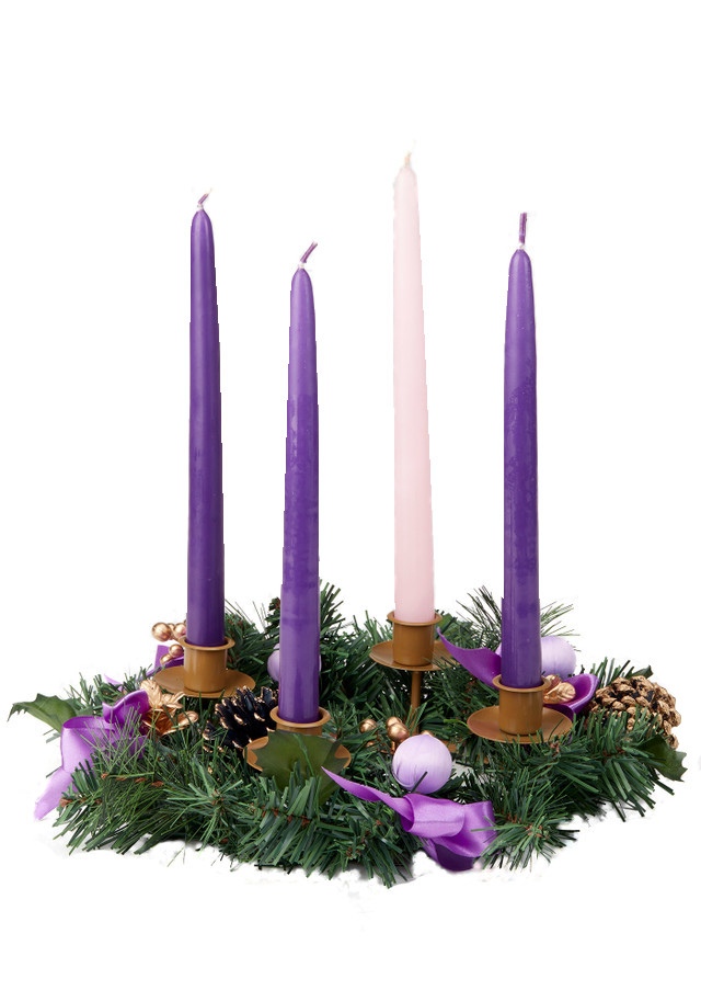 Purple Ribbon Advent Wreath
