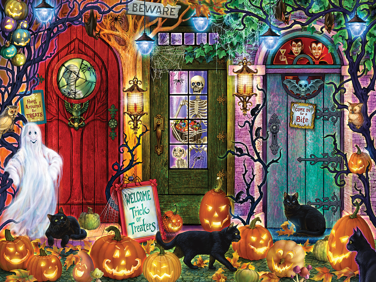 Halloween Doors Jigsaw Puzzle | 500 PC - Vermont Christmas Company