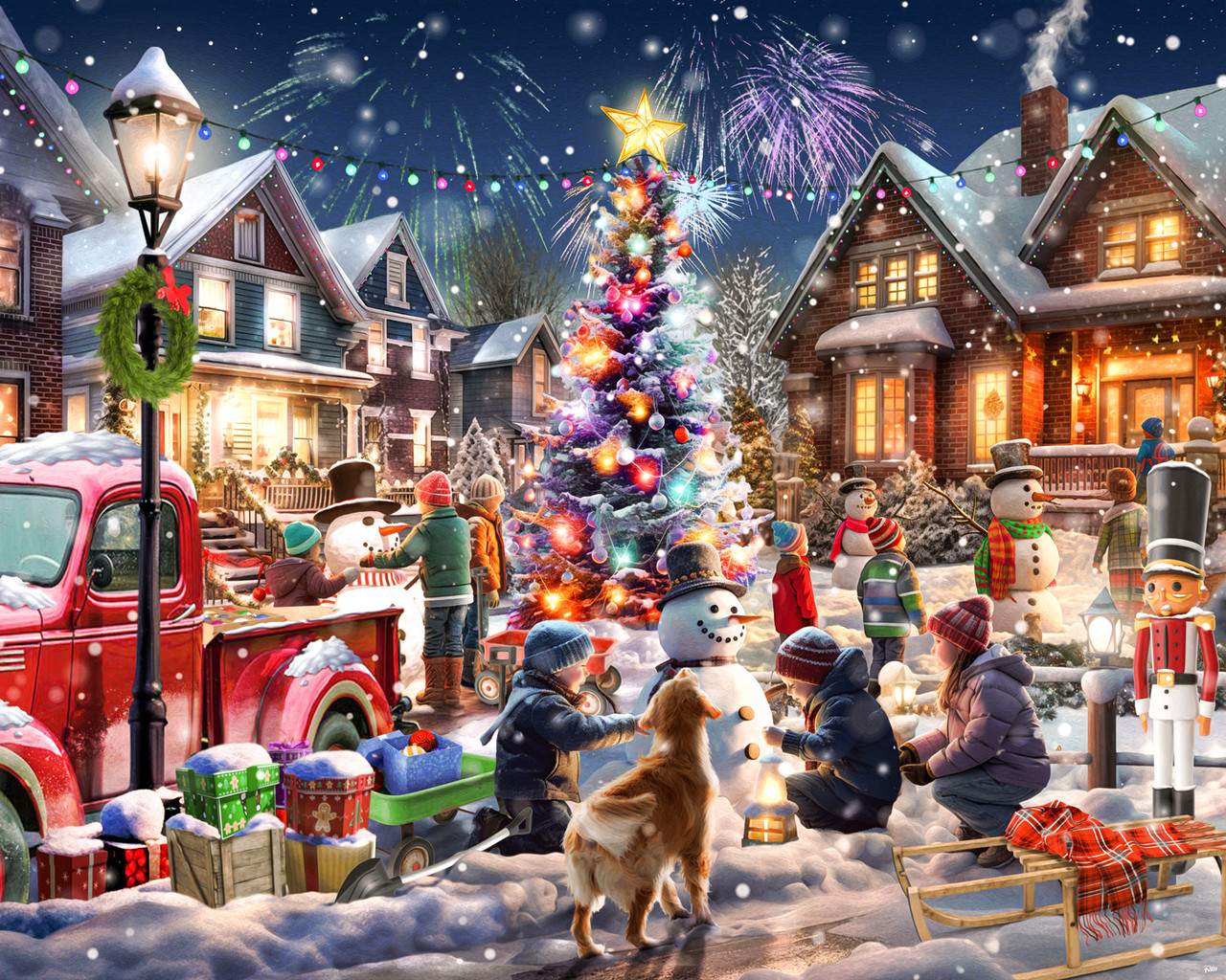 Snowman Contest Jigsaw Puzzle | 1000 PC - Vermont Christmas Company