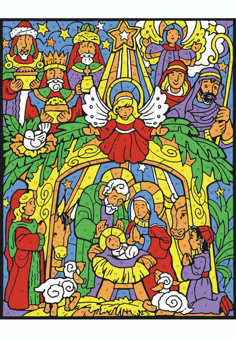Colorful Nativity Color Your Own Advent Calendar