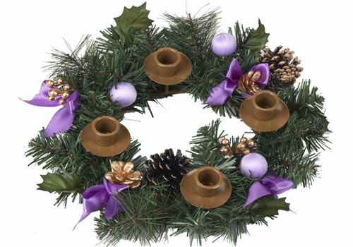 Purple Ribbon Advent Wreath