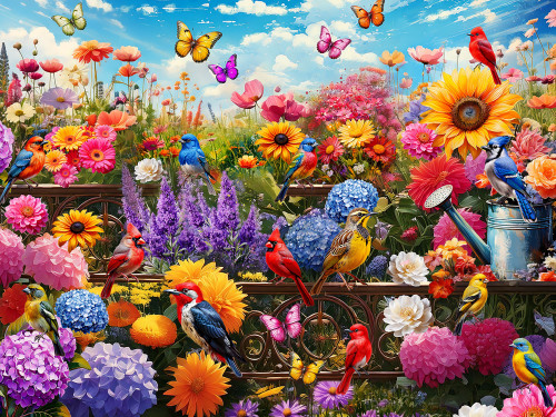 Songbirds in Bloom Jigsaw Puzzle | 500 PC Songbirds in Bloom Jigsaw Puzzle | 500 PC