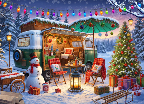 Christmas Camper Jigsaw Puzzle | 1000 PC Christmas Camper Jigsaw Puzzle | 1000 PC