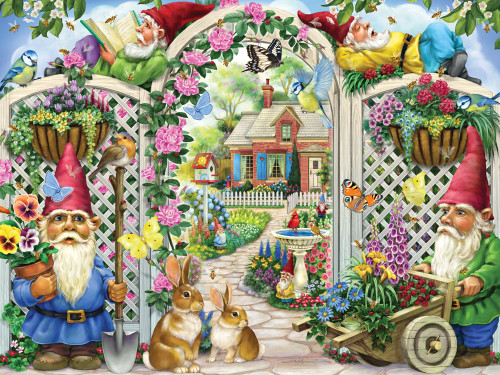 Springing Up Gnomes Jigsaw Puzzle  | 550 PC