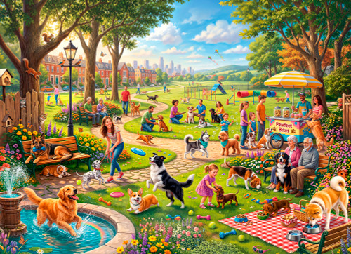 Dog Park Fun Jigsaw Puzzle | 1000 PC