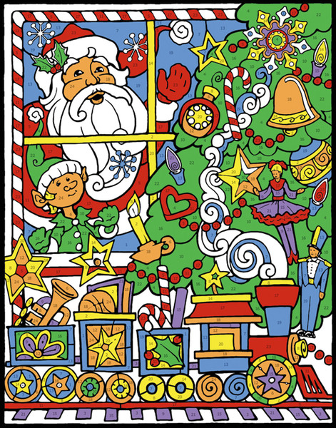 Smiling Santa Color Your Own Advent Calendar