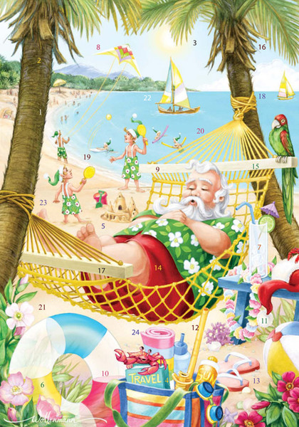 Santa's Vacation Greeting Card Advent Calendar