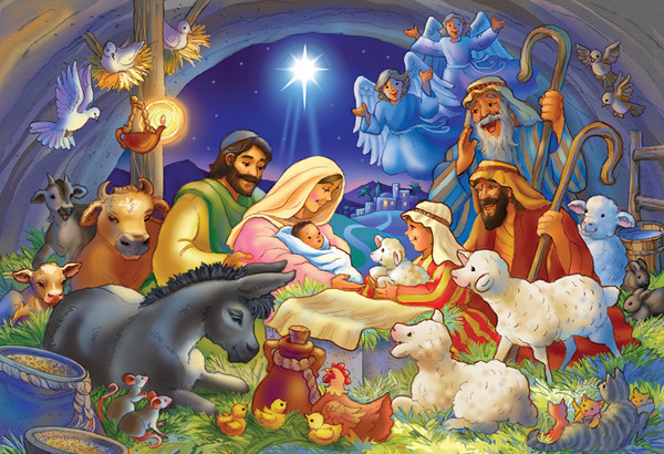 Baby in a Manger Jigsaw Puzzle  | 100 PC