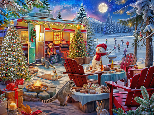 Campfire Christmas Jigsaw Puzzle Jigsaw Puzzle | 500 PC