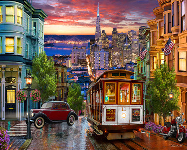 San Francisco Trolley Jigsaw Puzzle | 1000 PC - Vermont Christmas