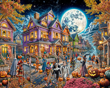 Moonlit Halloween Jigsaw Puzzle | 1000 PC - Vermont Christmas Company