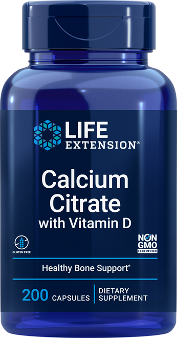 Calcium Citrate with Vitamin D, 200 capsules